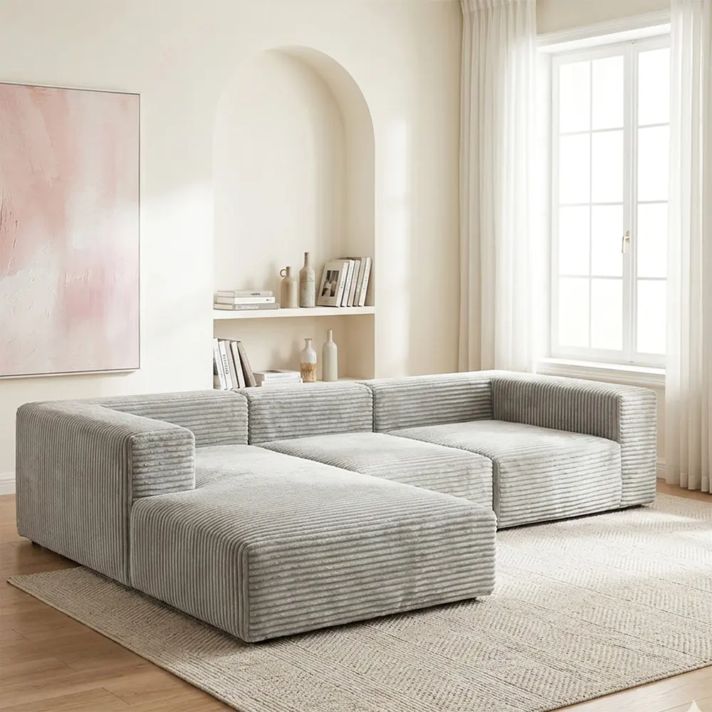 Sofá multi-lugares cinza