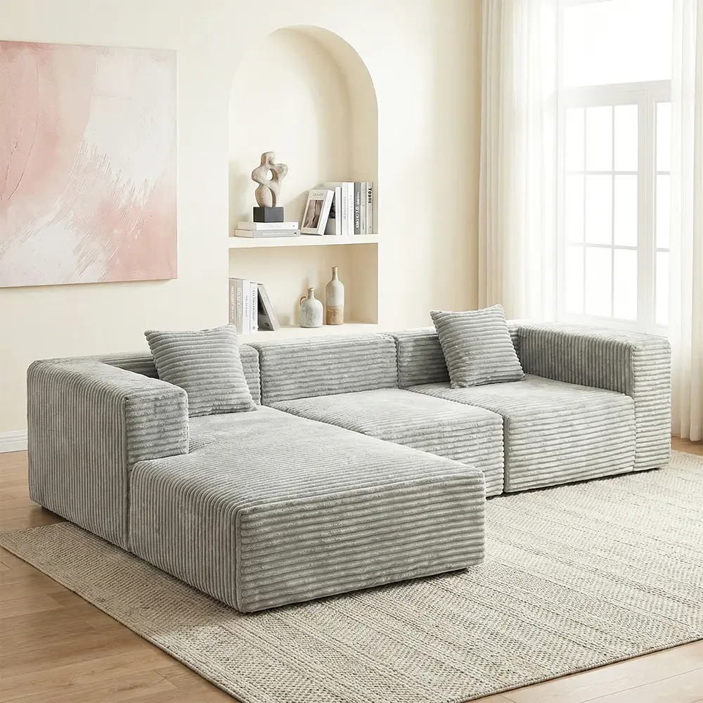 Sofá multi-lugares cinza